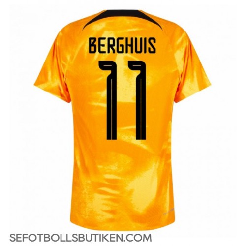 Nederländerna Steven Berghuis #11 Replika Hemma matchkläder VM 2022 Korta ärmar